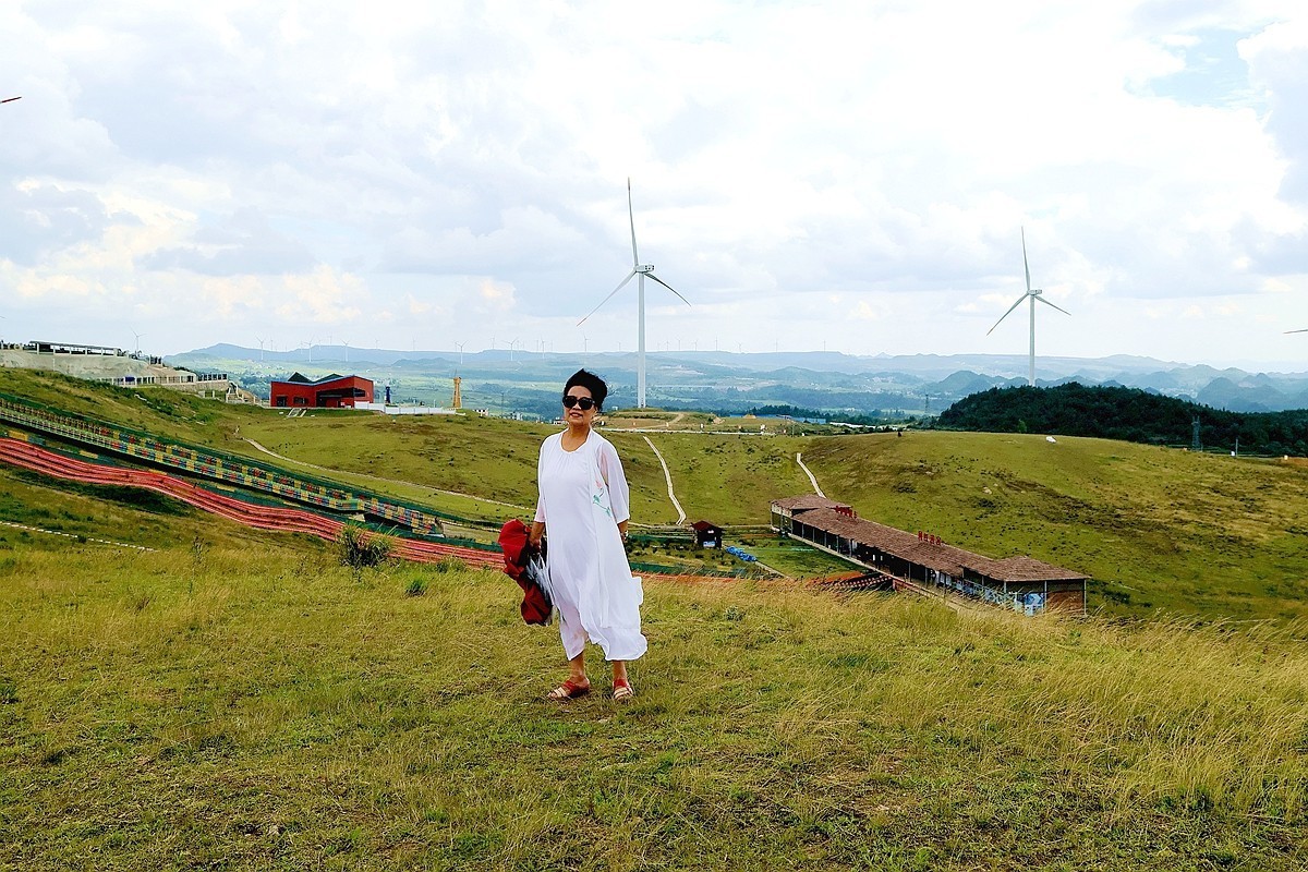 老婆 婆游龙里油画草原