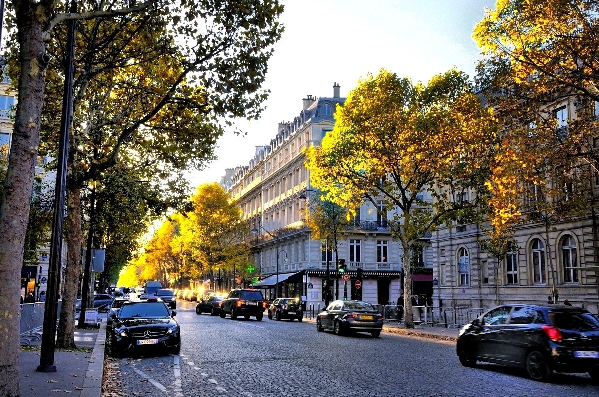 夕阳下的凯旋门