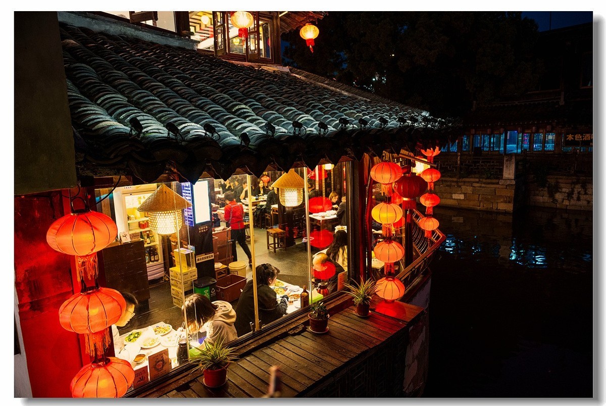 无三角架手持拍摄一一西塘古镇夜景