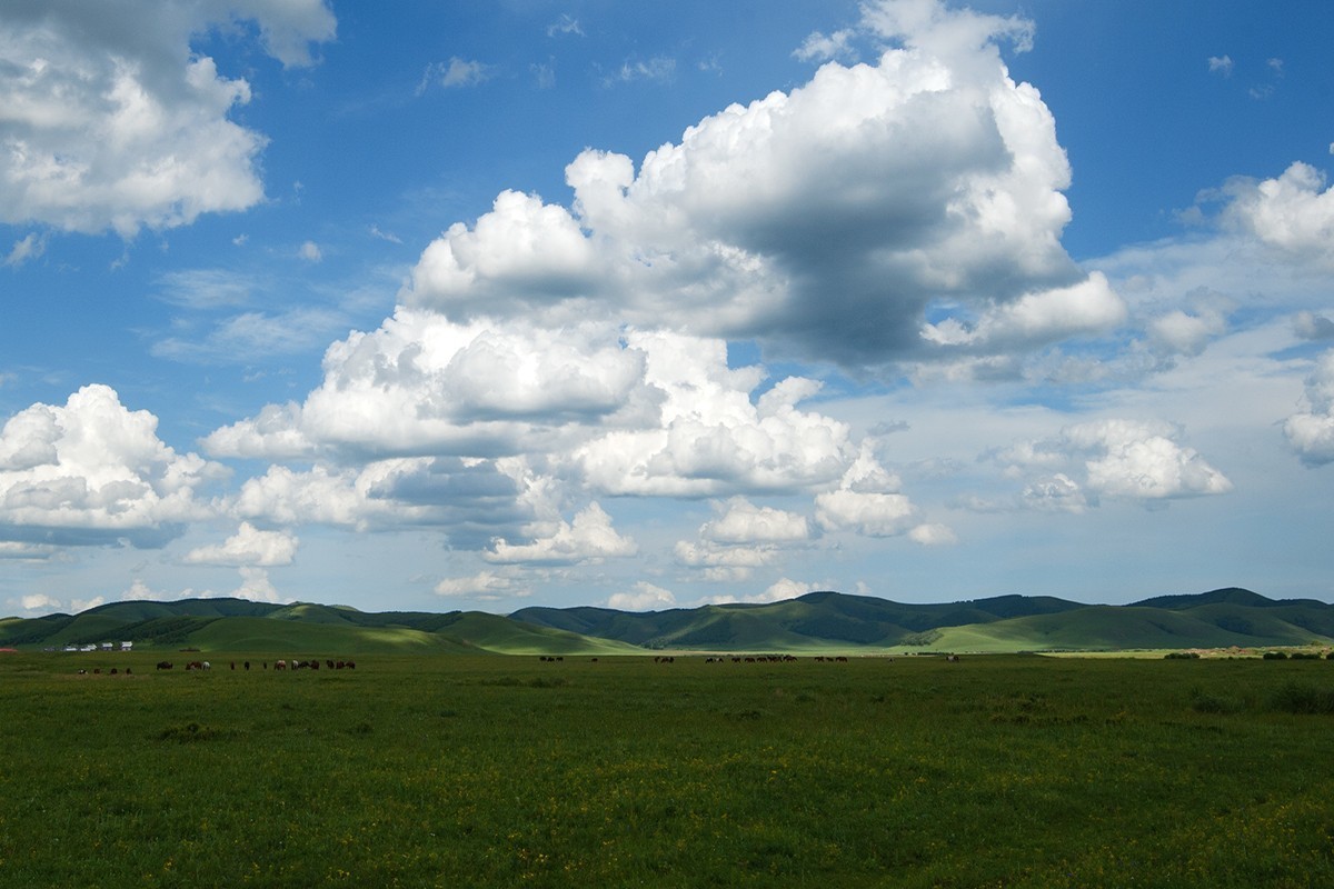 蓝蓝的天空白云飘