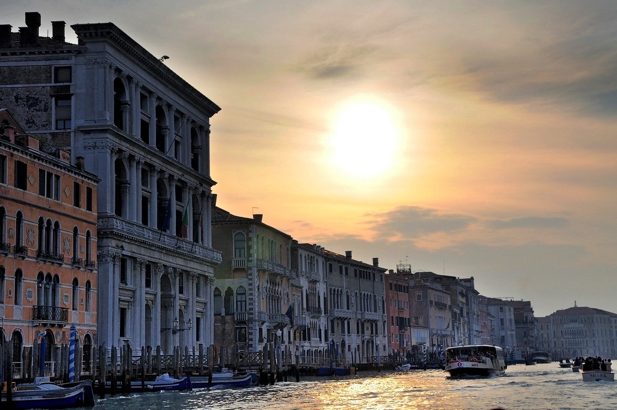 夕阳下的威尼斯水城
