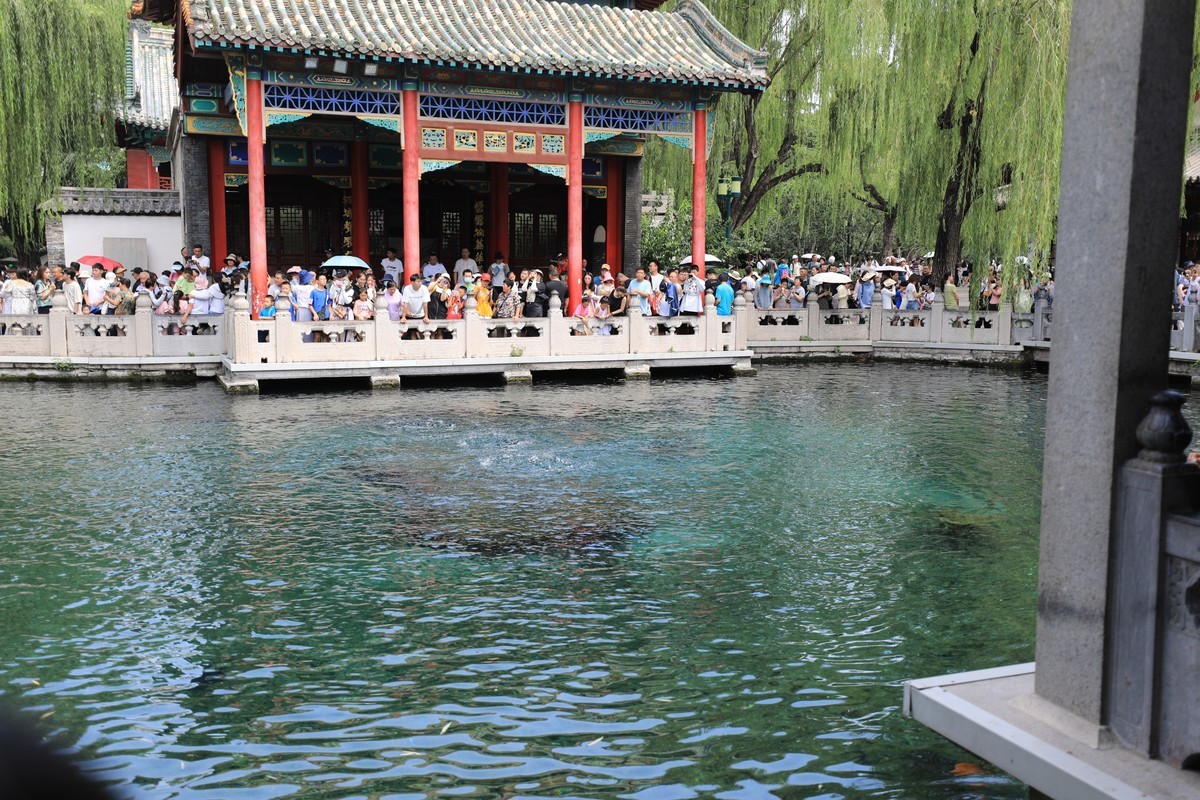 围观天下第一泉的人们