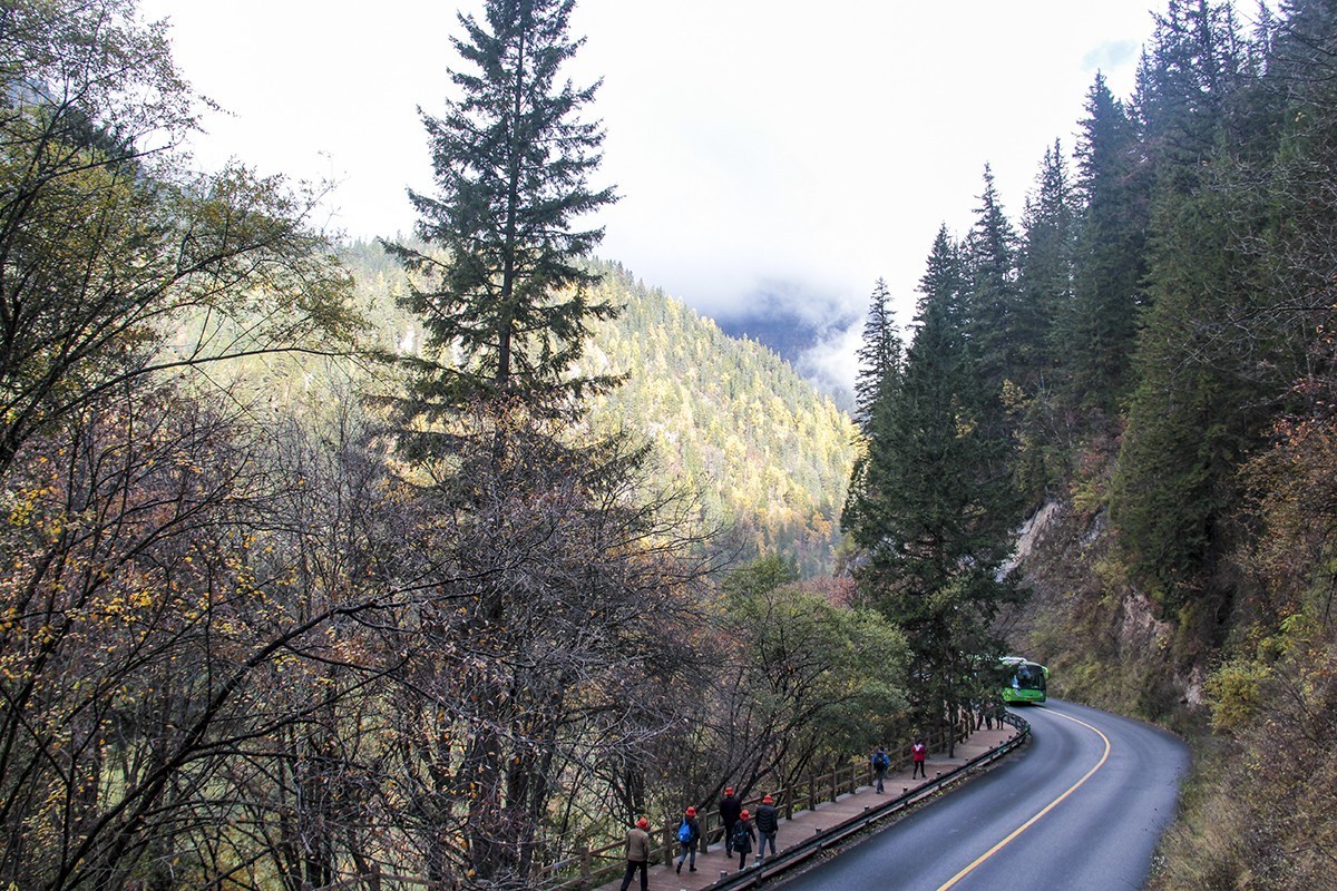 九寨沟旅游人太多。