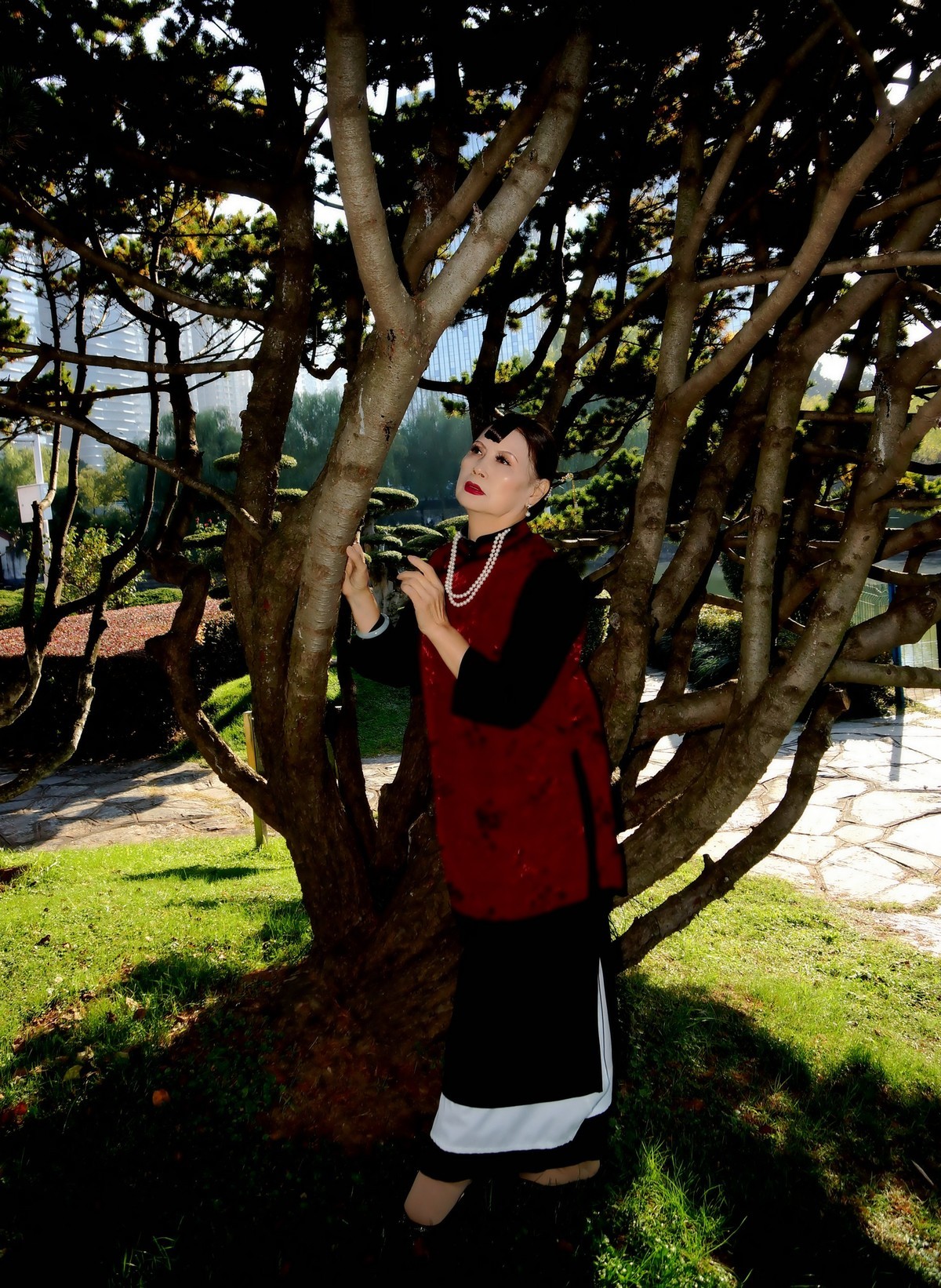 四美塘公园的美女！