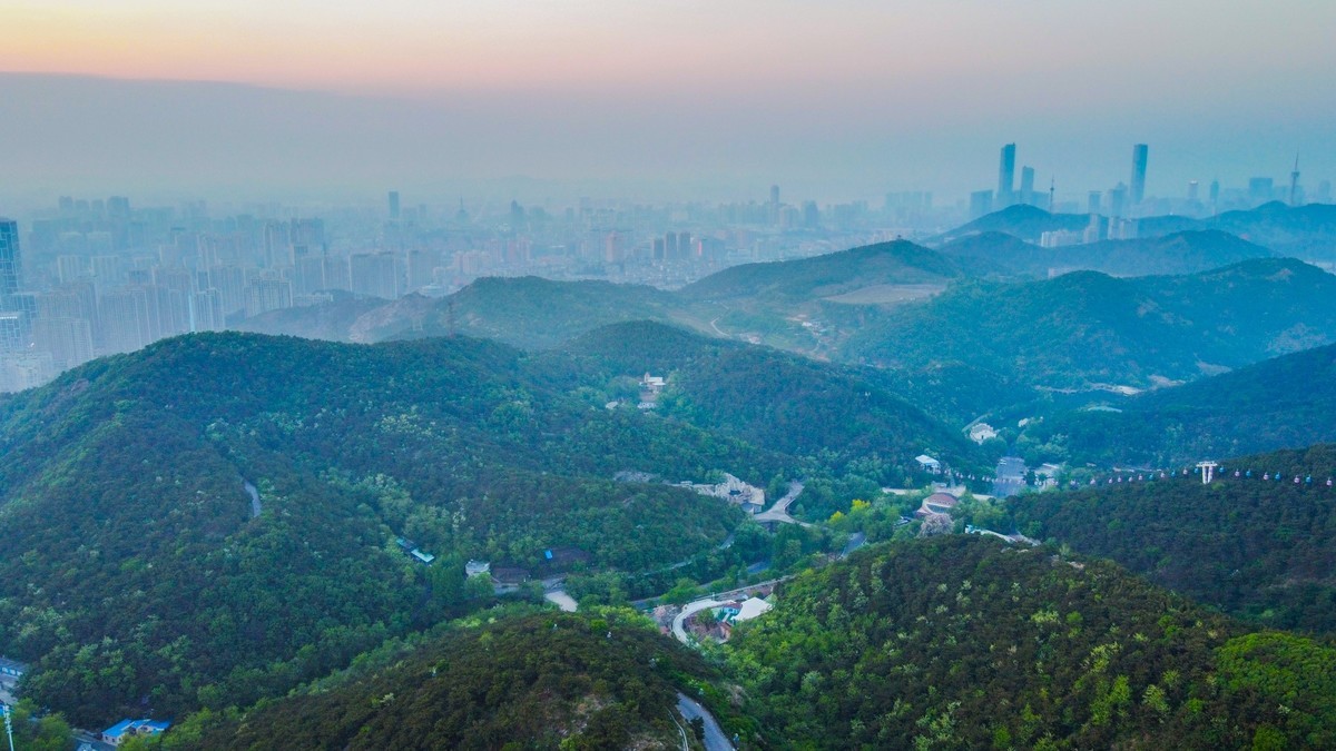 航拍星海湾平流雾