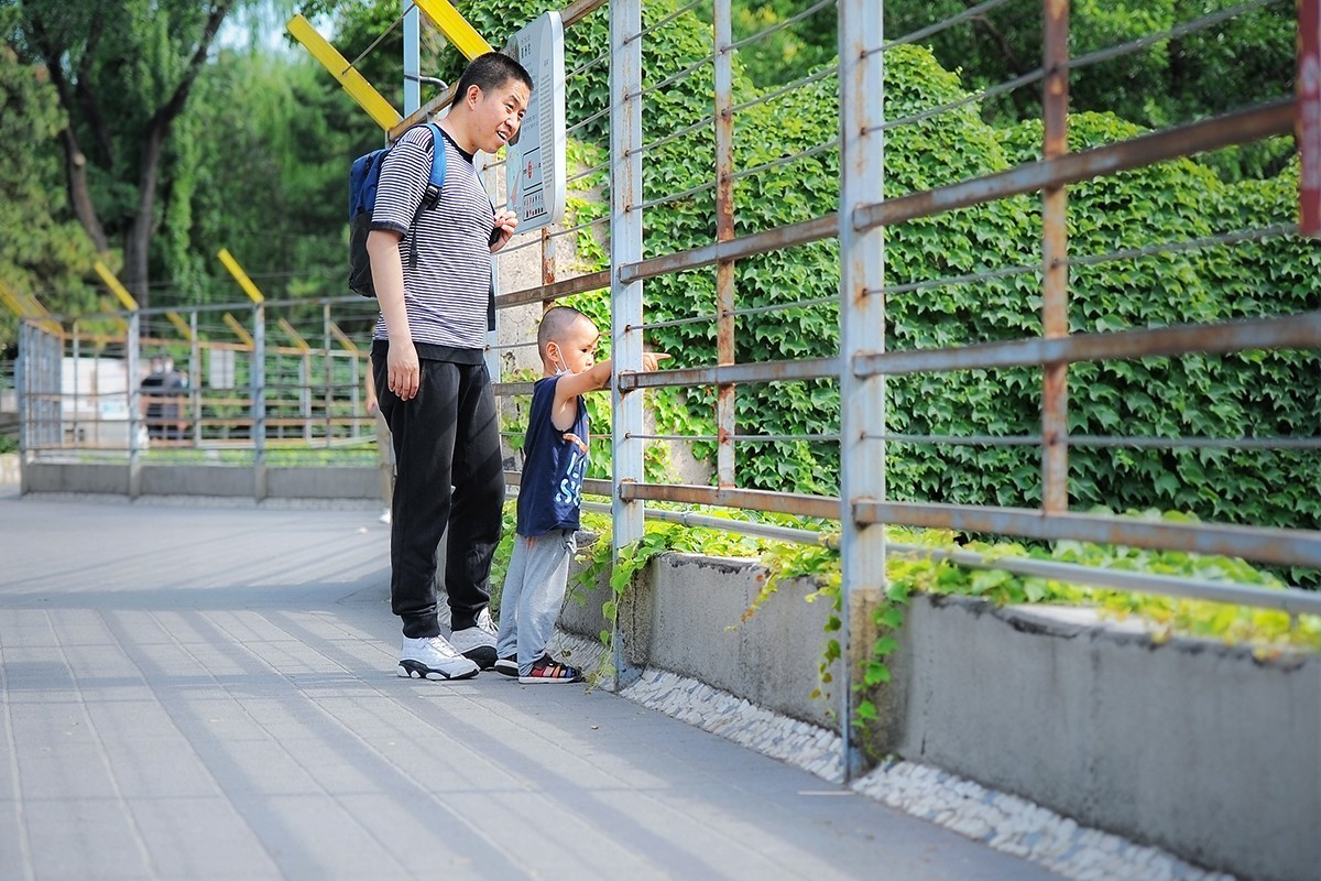 父与子的游园身影
