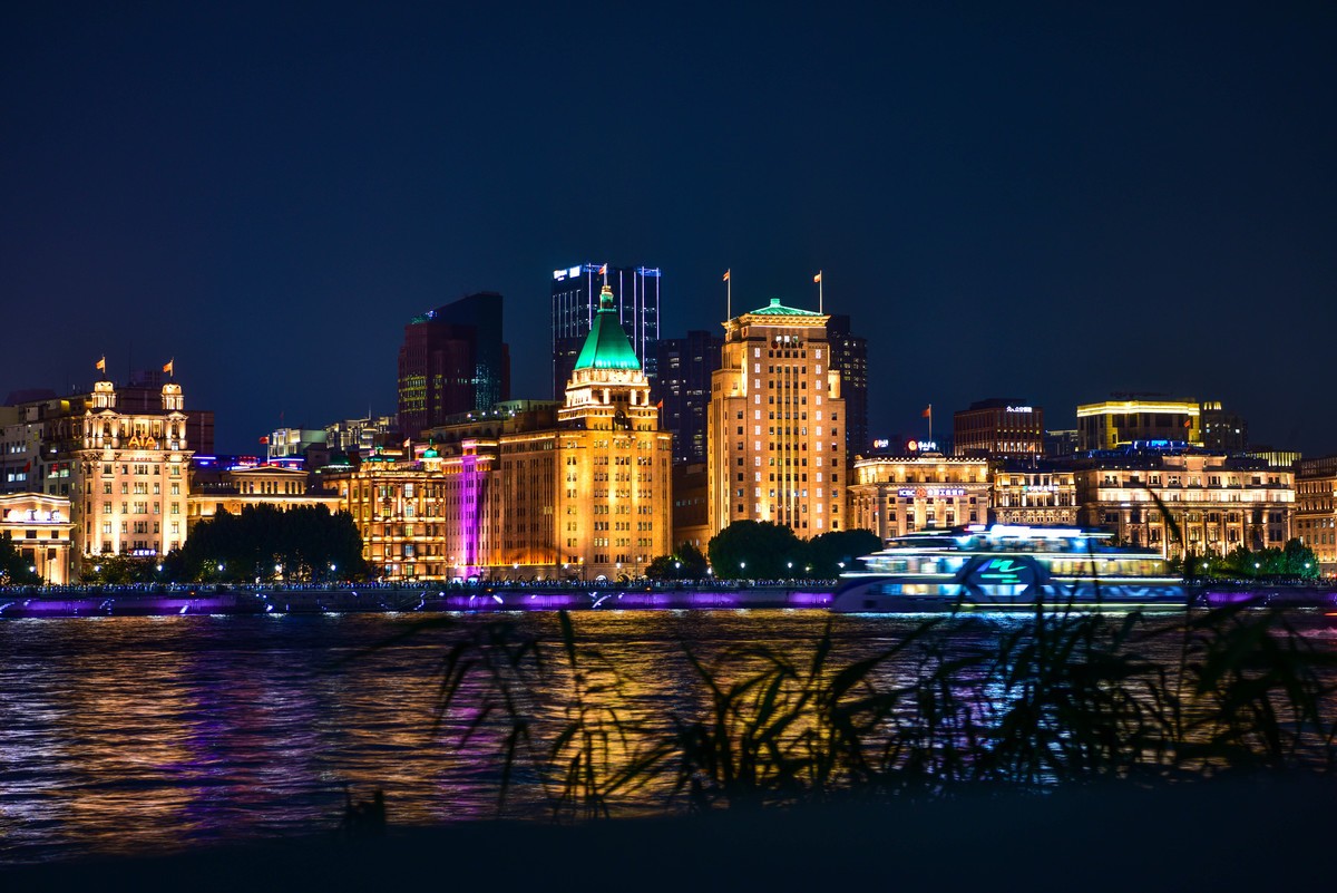 拍黄浦江西岸风景