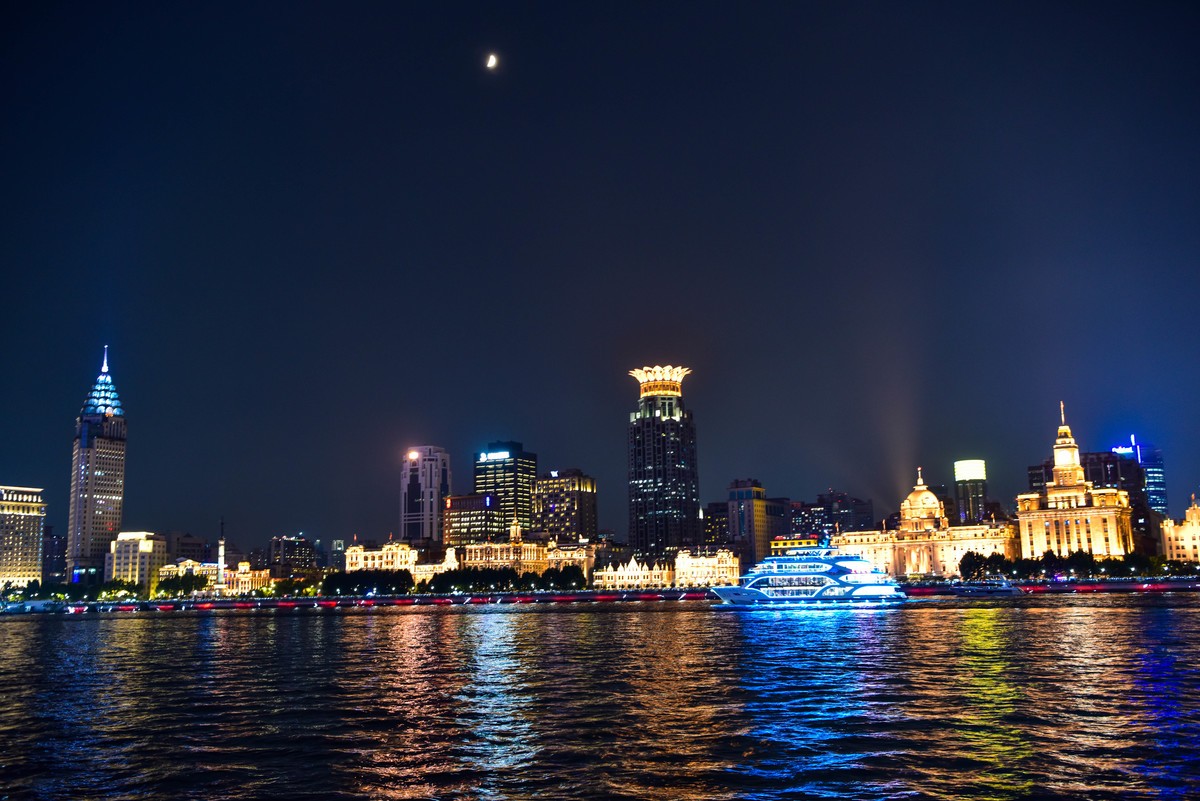 拍黄浦江西岸风景