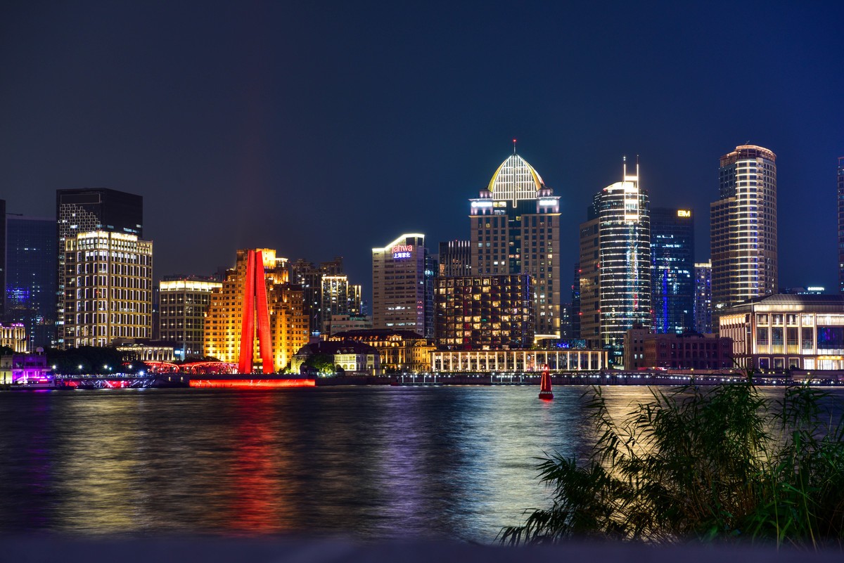 拍黄浦江西岸风景