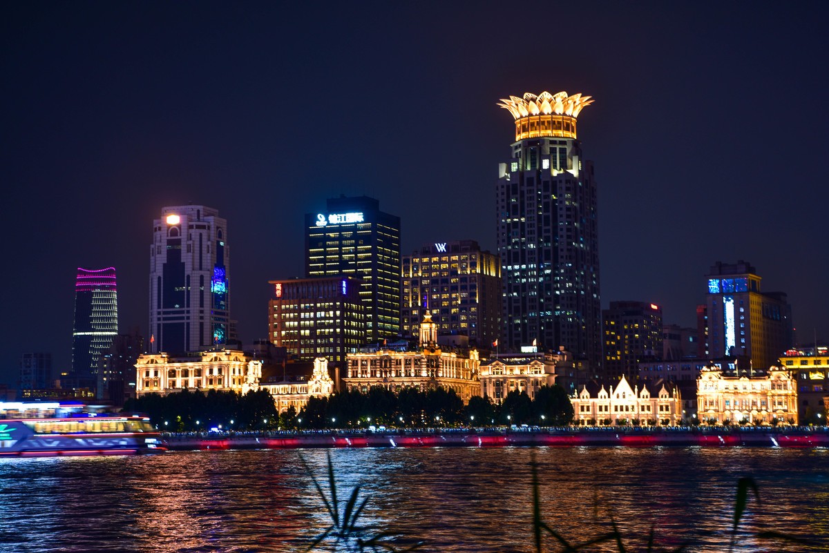 拍黄浦江西岸风景