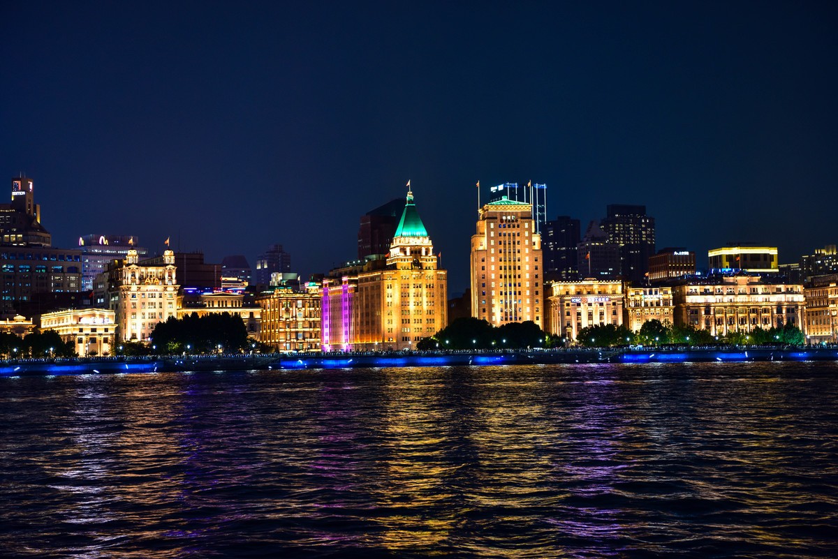 拍黄浦江西岸风景