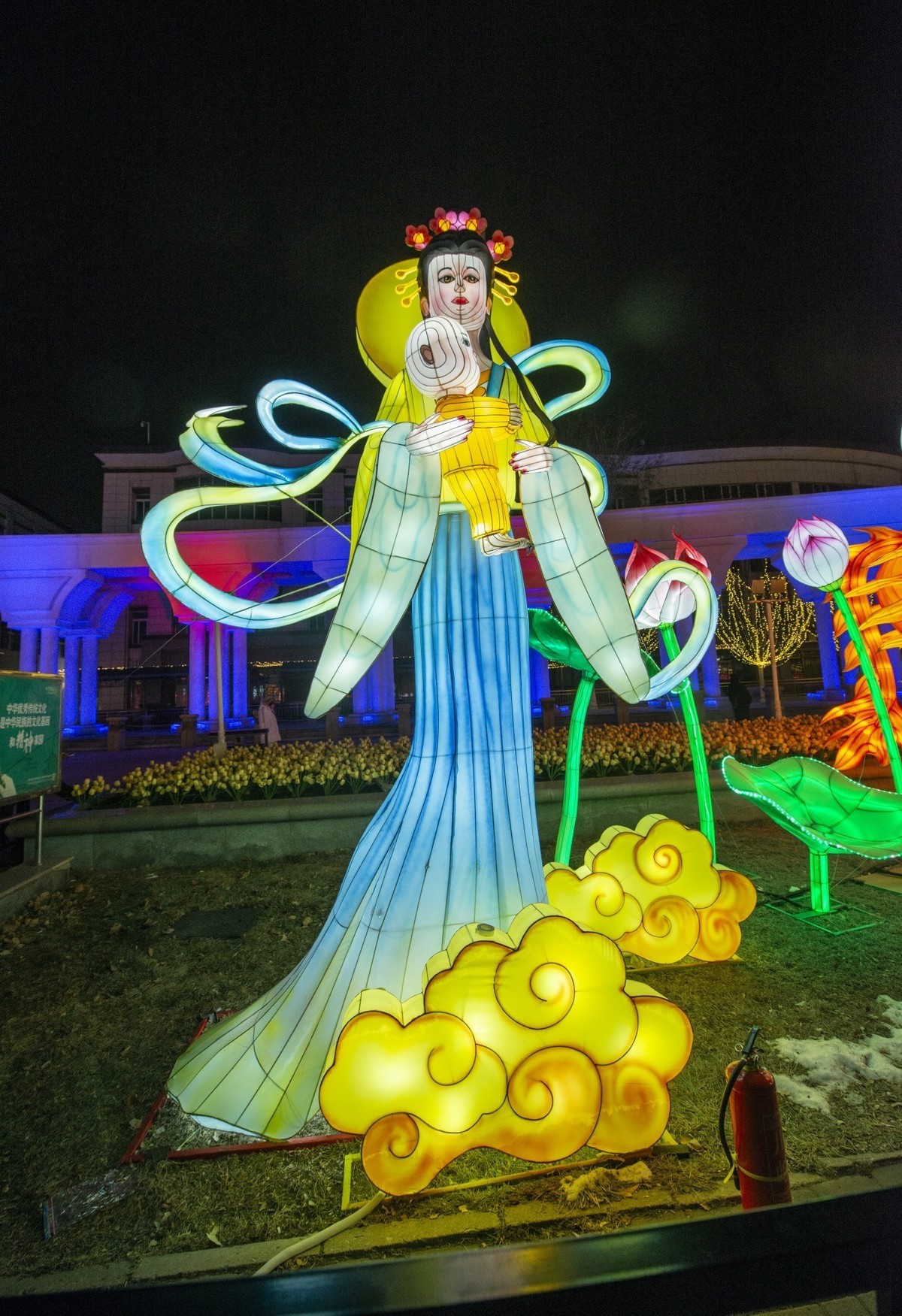 杨柳青镇的春节彩灯