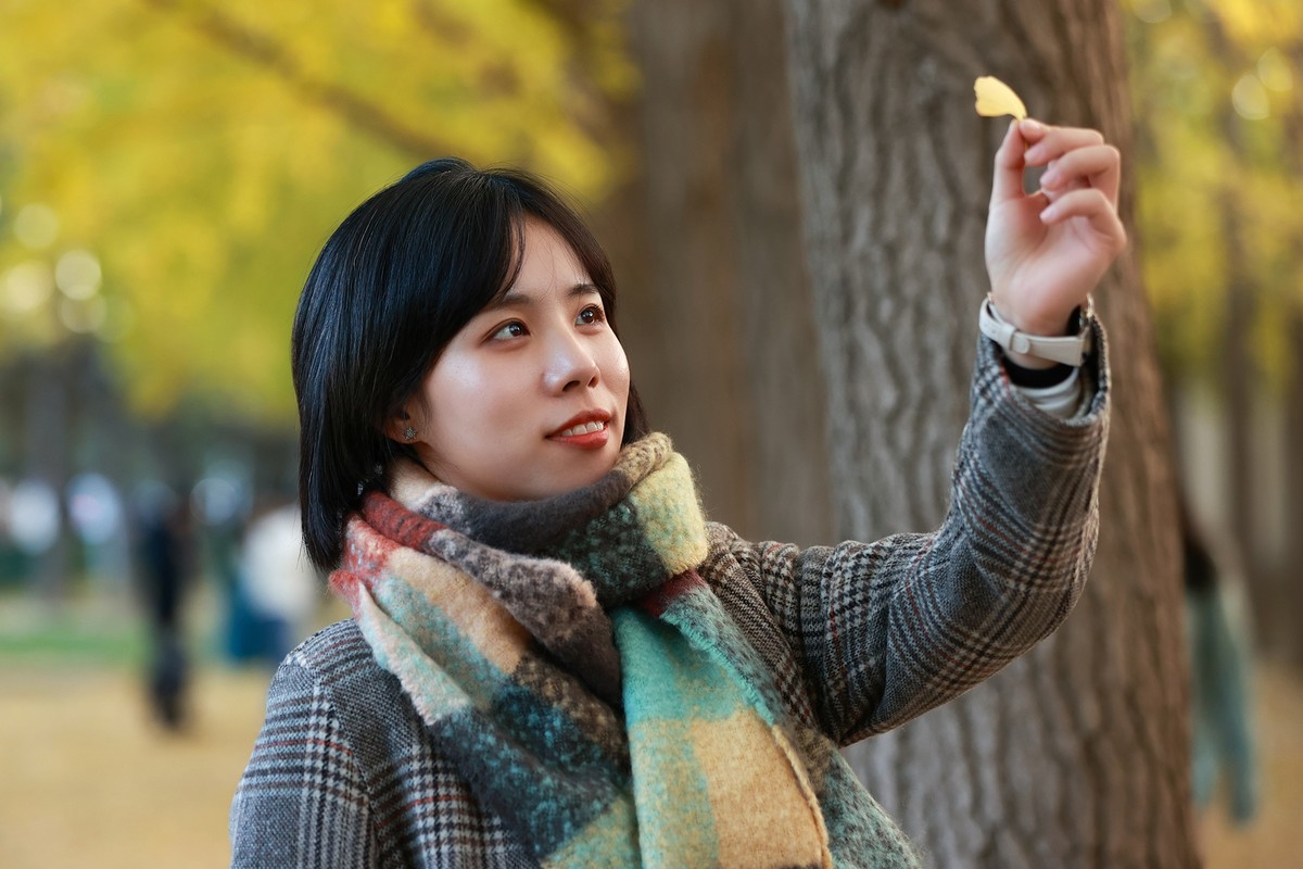 银杏树下的女孩