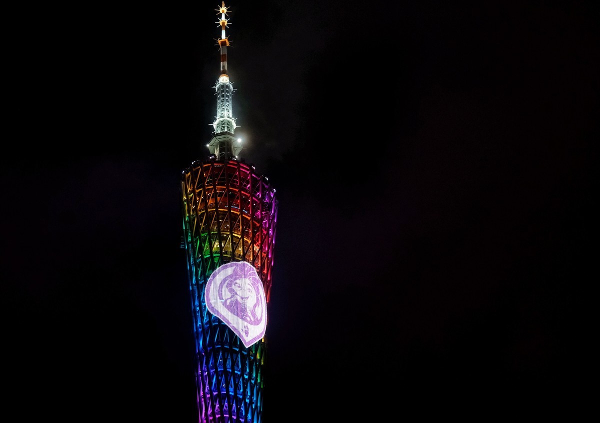 广州海珠广场夜景图片