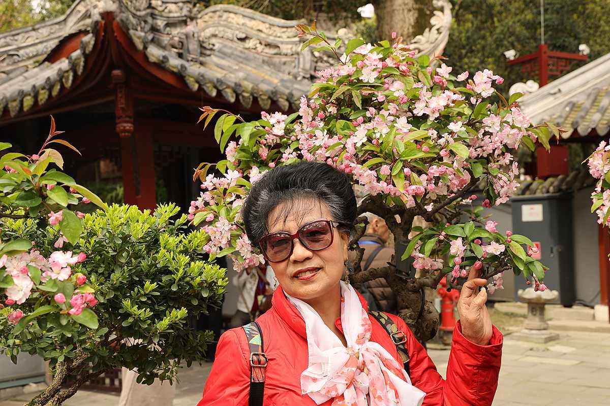 老婆婆逛成都罨画池