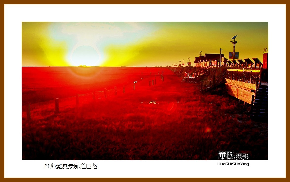 美色辽宁——红海滩风景廊道日落(盘锦市)
