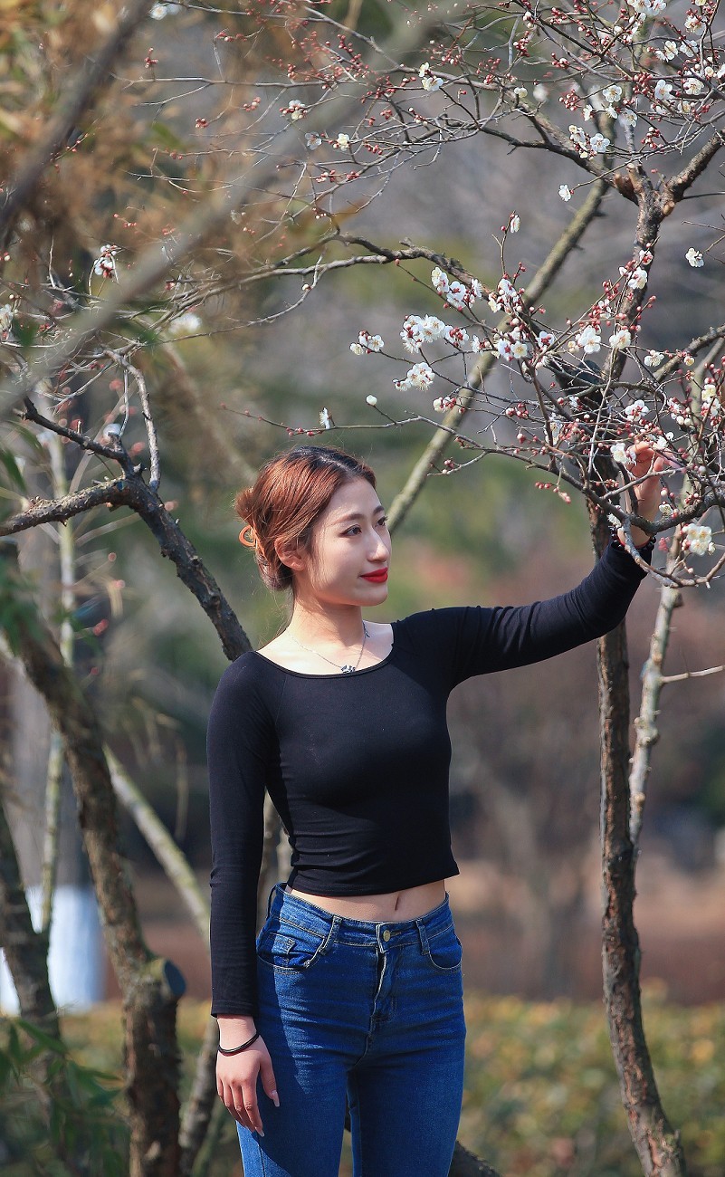 万分激动迎春帖改技术贴《春天梅花迎春花还有鸟和大妹妹》憋了三天终于上来了！