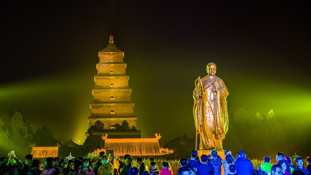 21.3川西行（三）-------西安大慈恩寺，大雁塔夜景