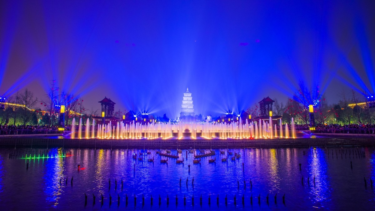 21.3川西行（三）-------西安大慈恩寺，大雁塔夜景