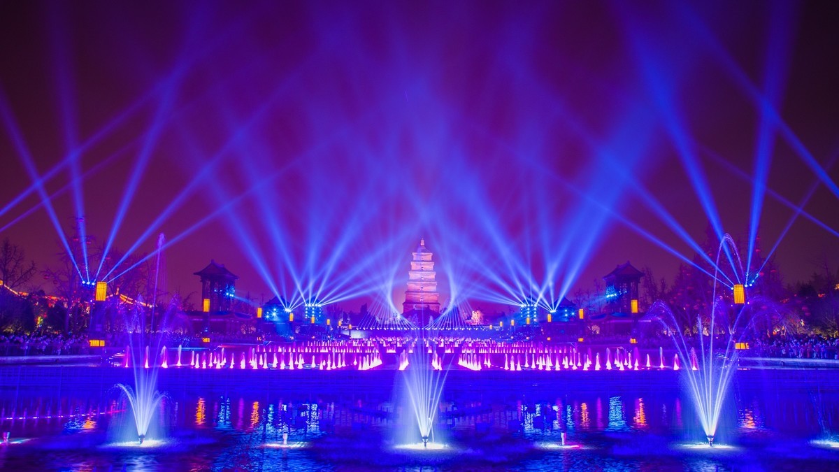 21.3川西行（三）-------西安大慈恩寺，大雁塔夜景