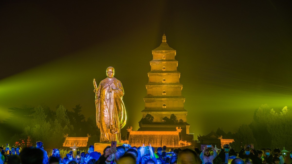 21.3川西行（三）-------西安大慈恩寺，大雁塔夜景