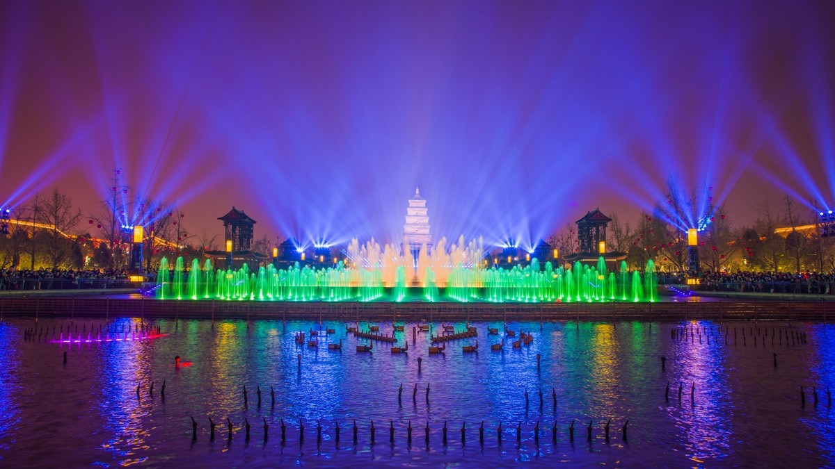 21.3川西行（三）-------西安大慈恩寺，大雁塔夜景