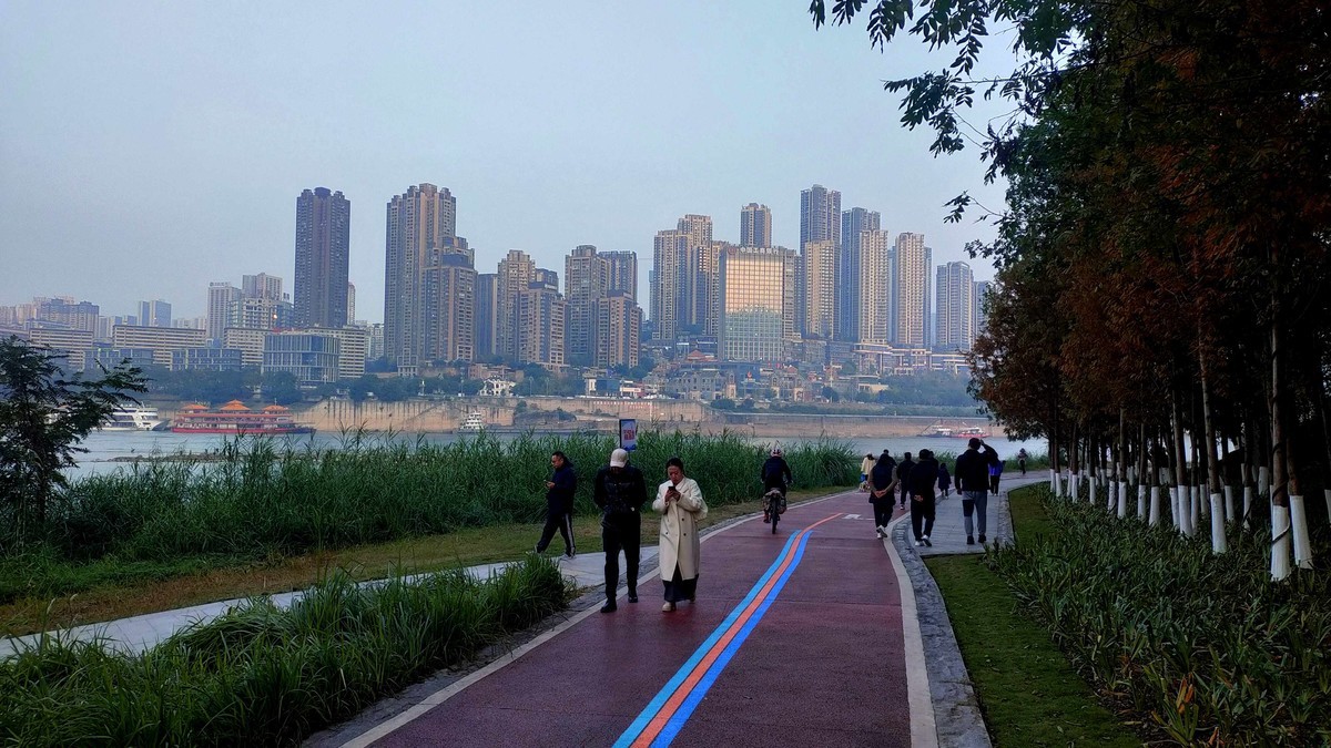 冬天的滨江公园