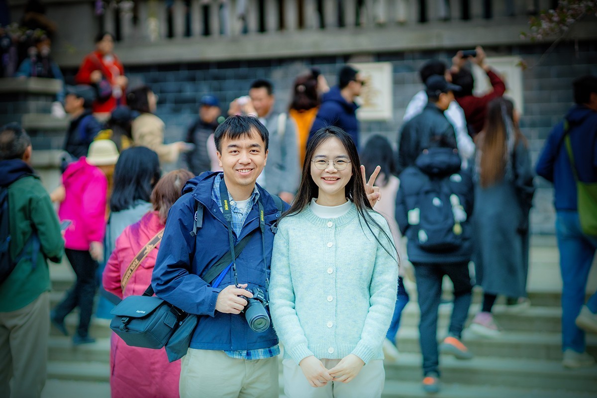 鼋头渚樱花美女蹭拍