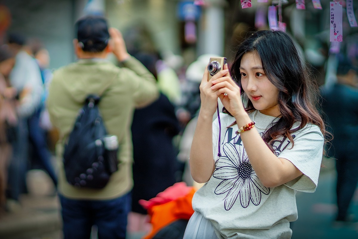 鼋头渚樱花美女蹭拍