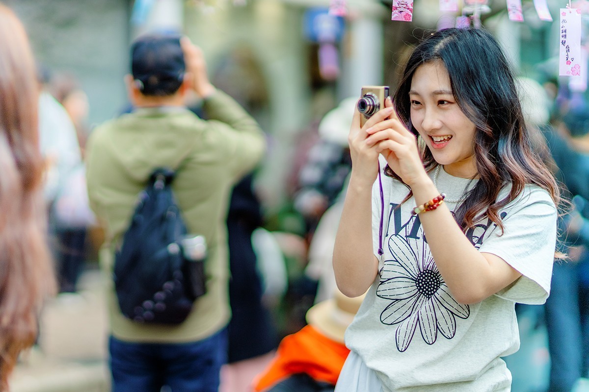 鼋头渚樱花美女蹭拍