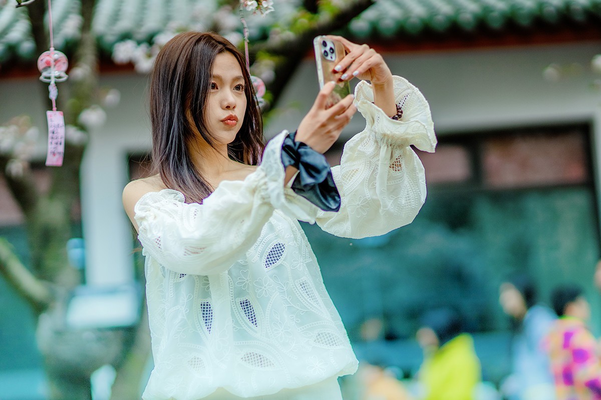 鼋头渚樱花美女蹭拍