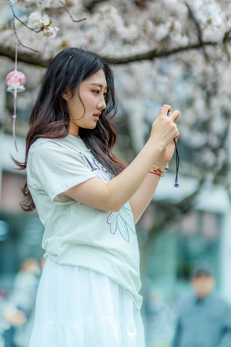 鼋头渚樱花美女蹭拍