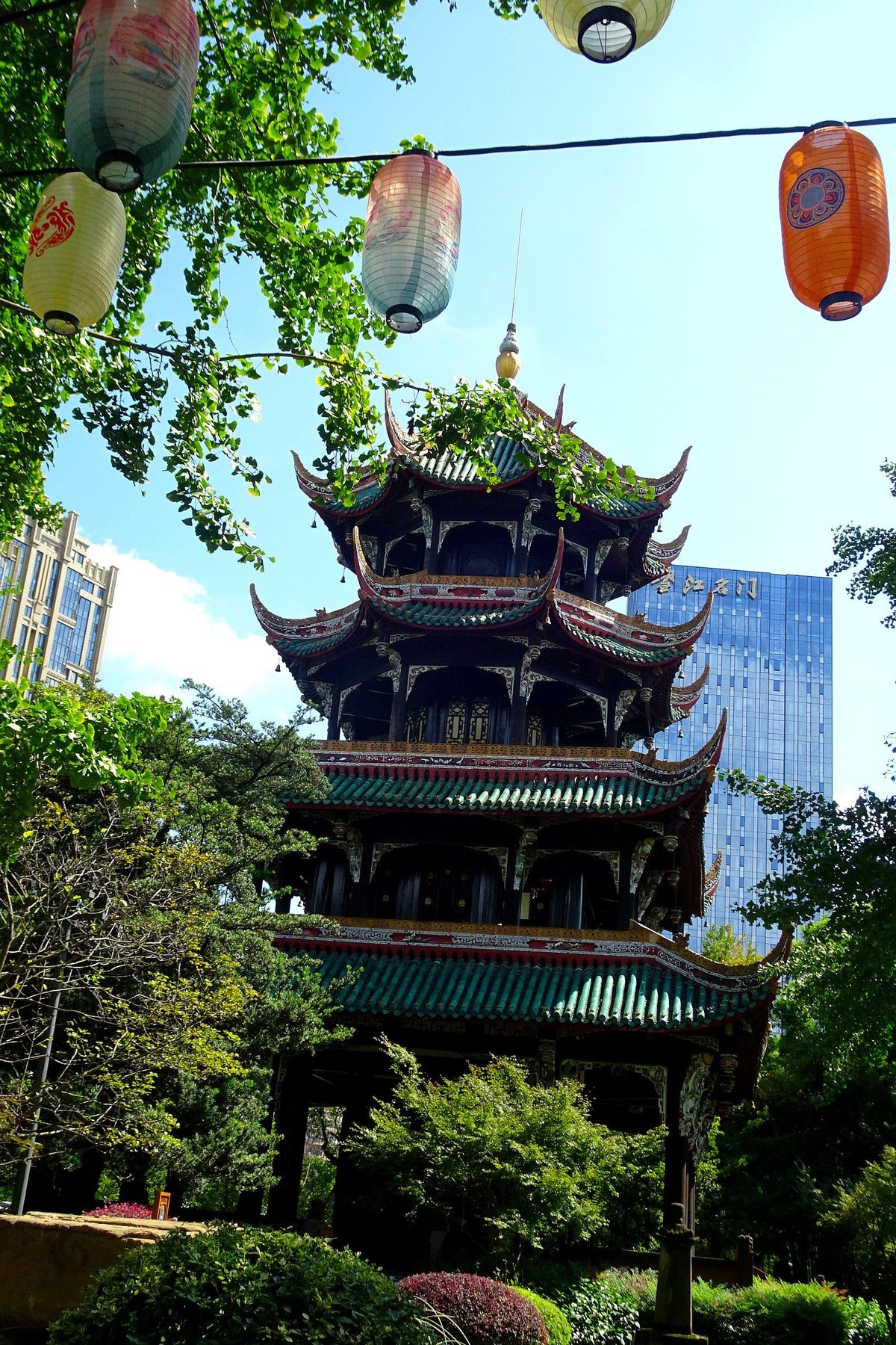 望江楼的翠竹竹影