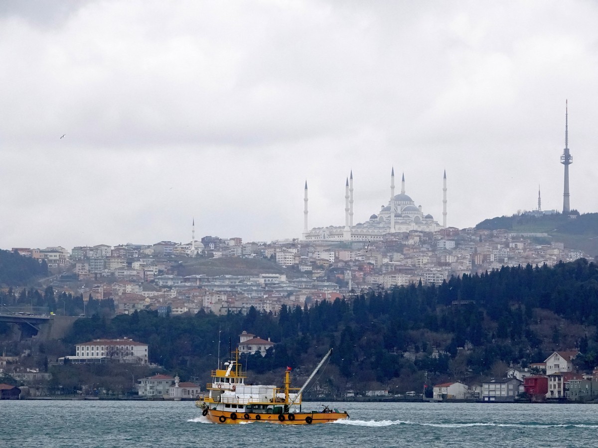 坐船欣赏博斯普鲁斯海峡两岸风光（伊斯坦布尔）