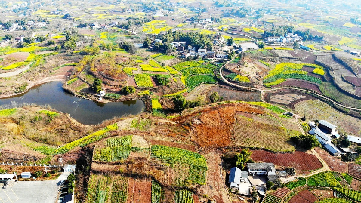 俯瞰川南自贡田园风光