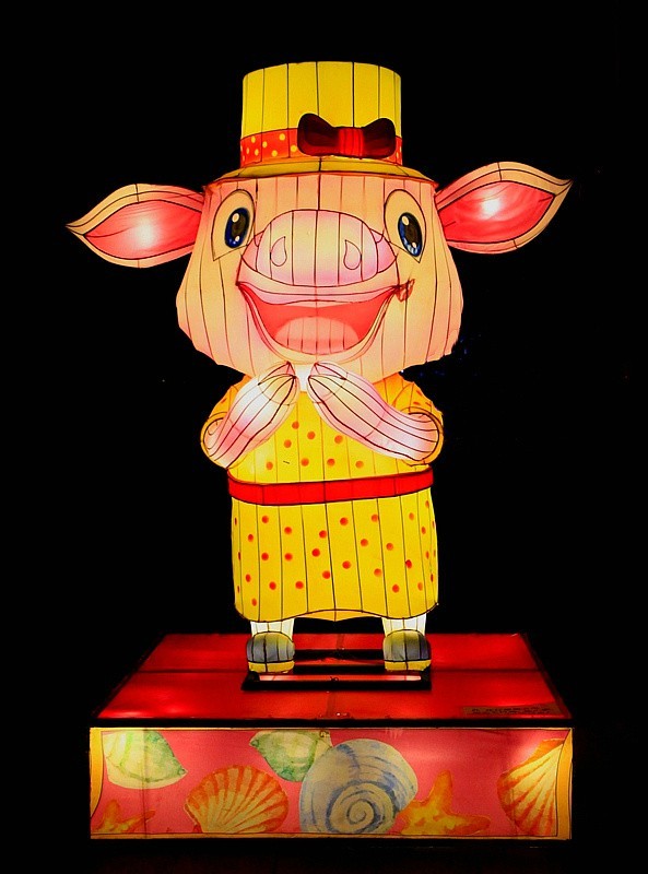 【不老松：海南游摄纪实】 文澜文化公园！发 组十二属相灯！(夜晚）