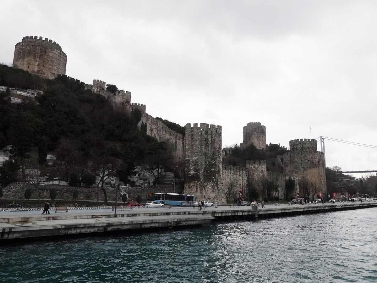 坐船欣赏博斯普鲁斯海峡两岸风光（伊斯坦布尔）