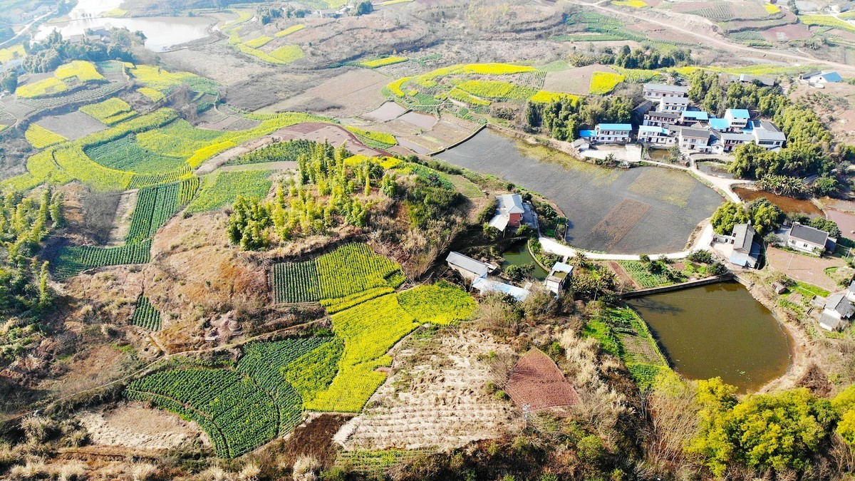 俯瞰川南自贡田园风光