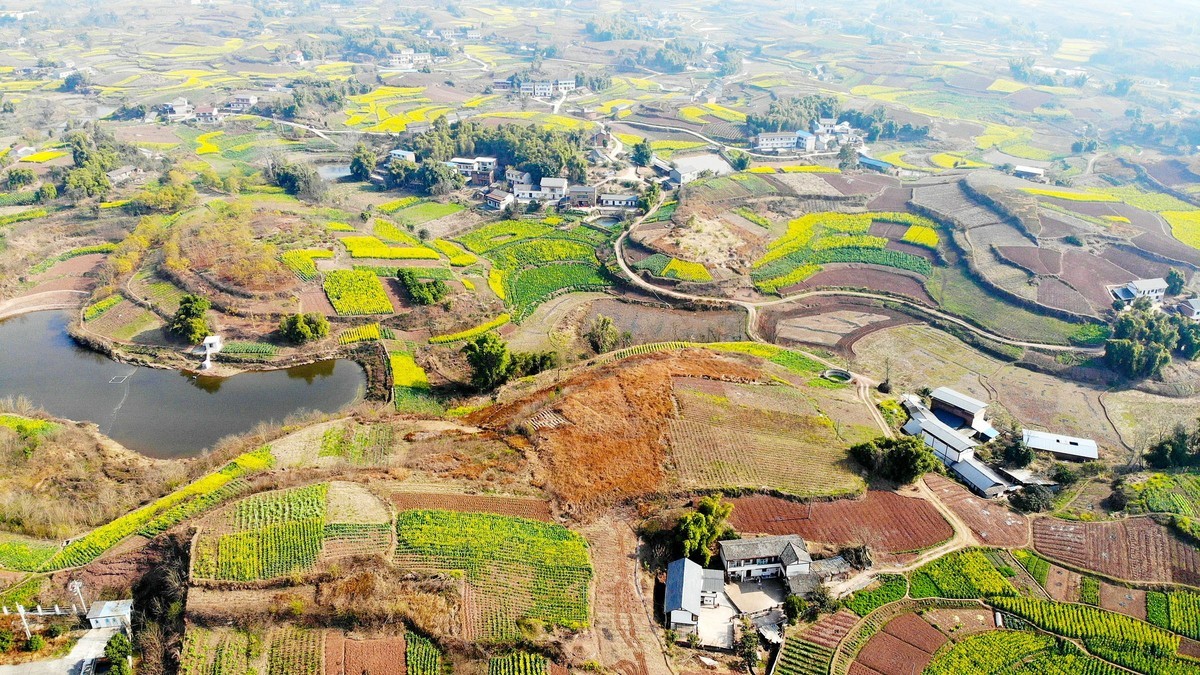 俯瞰川南自贡田园风光