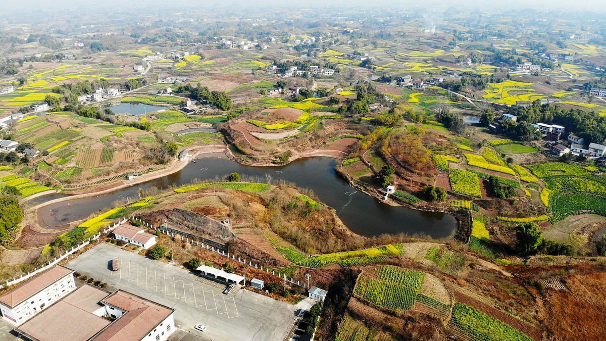 俯瞰川南自贡田园风光