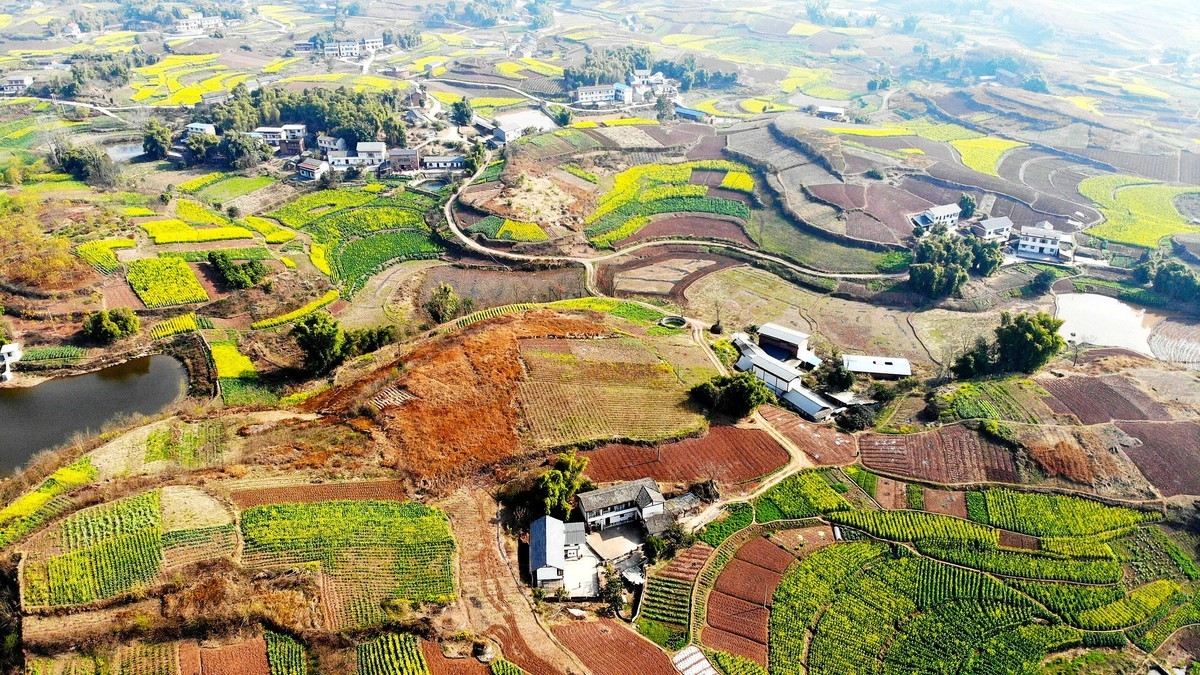俯瞰川南自贡田园风光