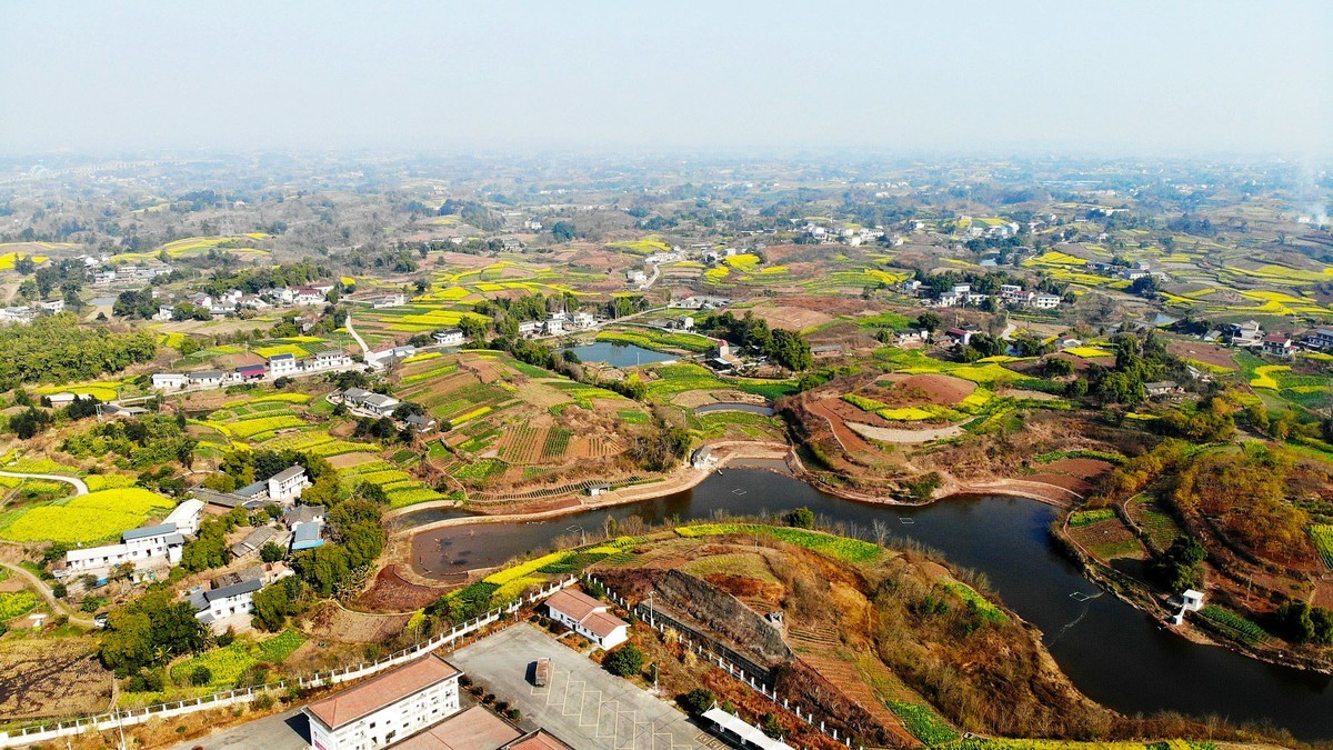 俯瞰川南自贡田园风光