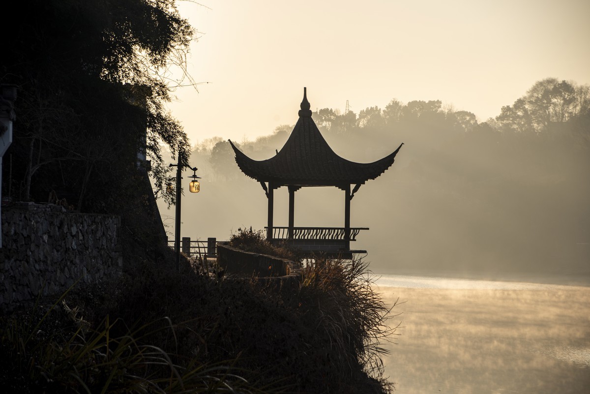 徽州古城冬季清晨