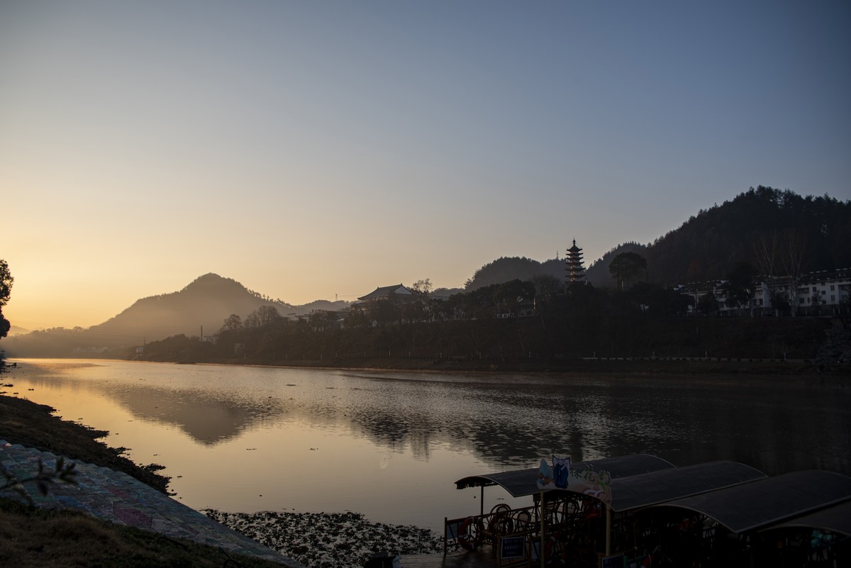 徽州古城冬季清晨