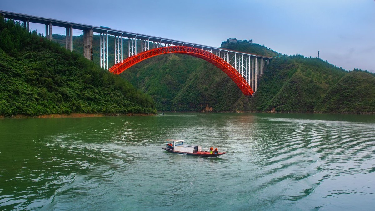 游轮—(长江之旅)—(游巫山xiao三峡—小船)(2)