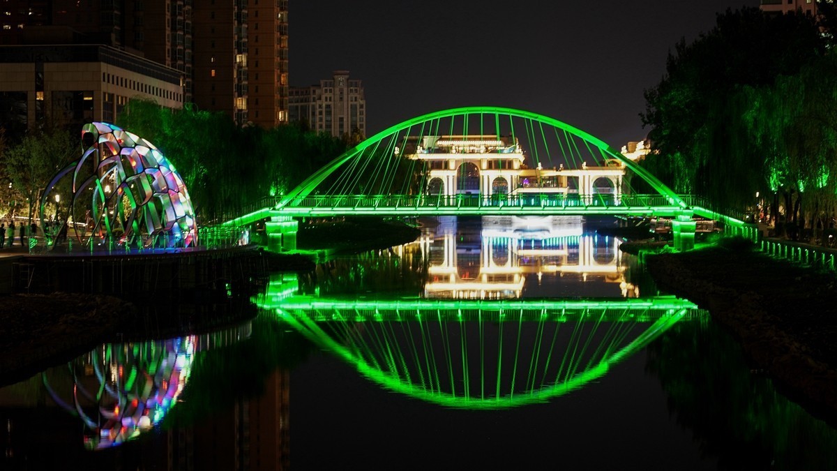 亮马河国际水岸风情夜景