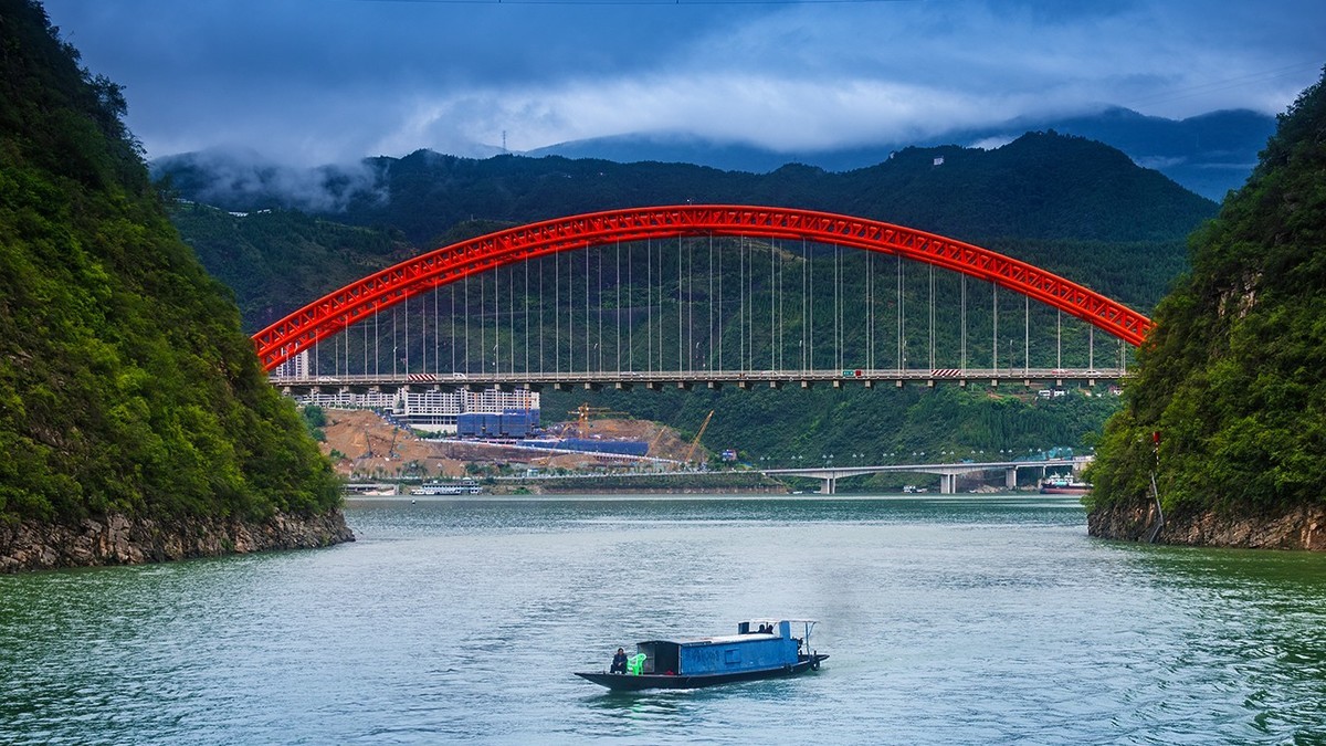 游轮—(长江之旅)—(游巫山xiao三峡—小船)(2)