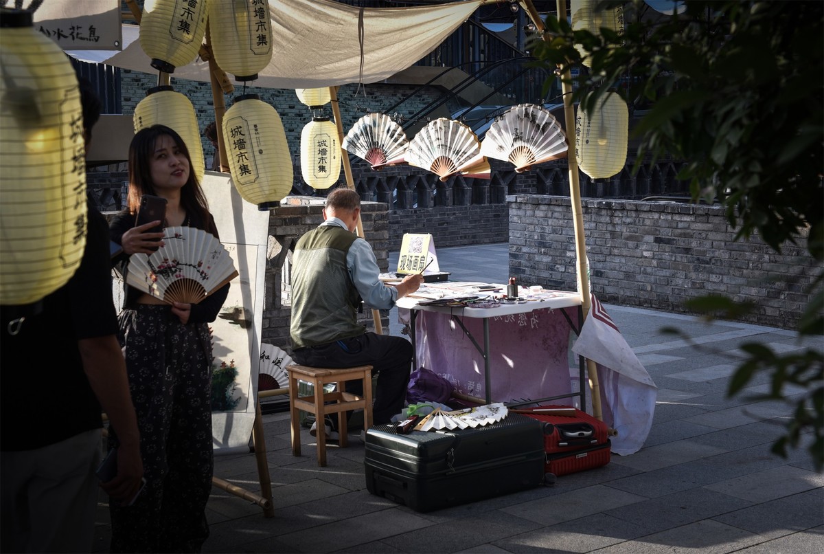 现场画扇的名家