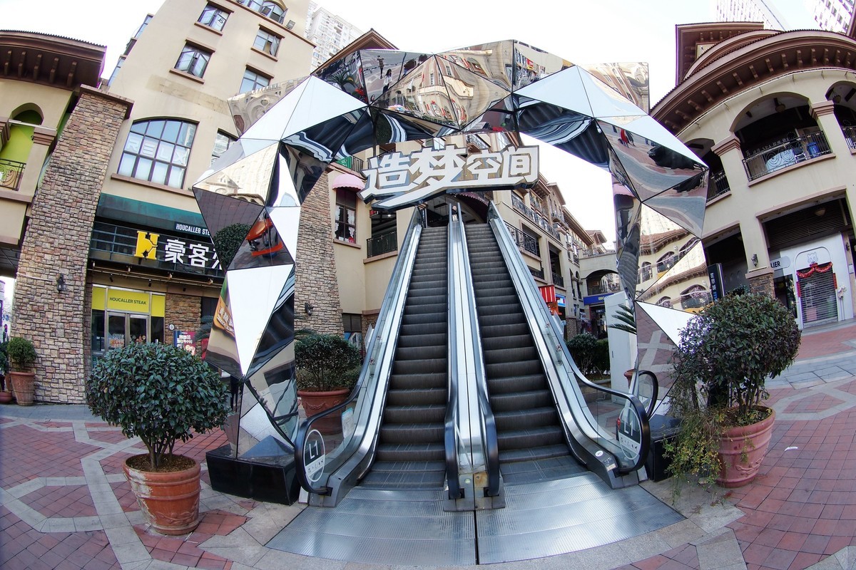 鱼眼镜头下的光谷步行街！