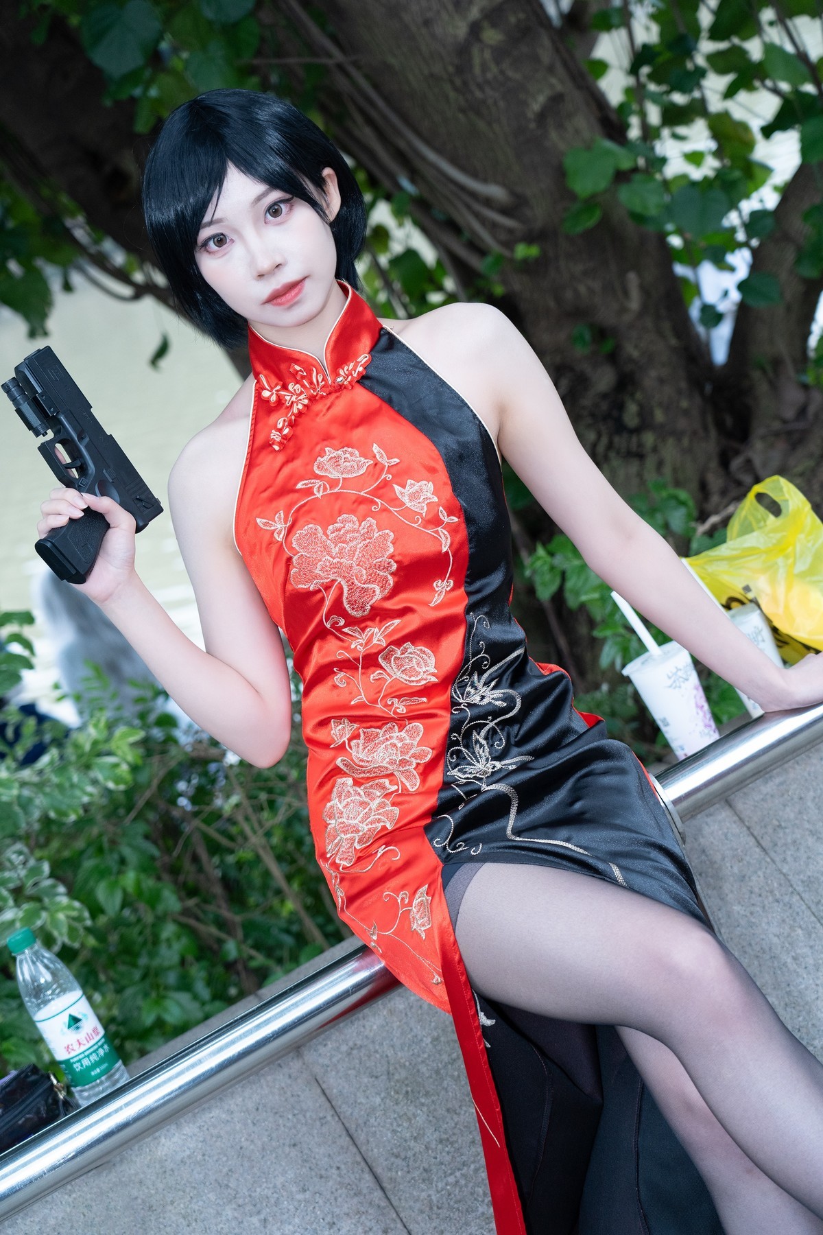 【艾达王嘿丝版】-旗袍开叉长裙